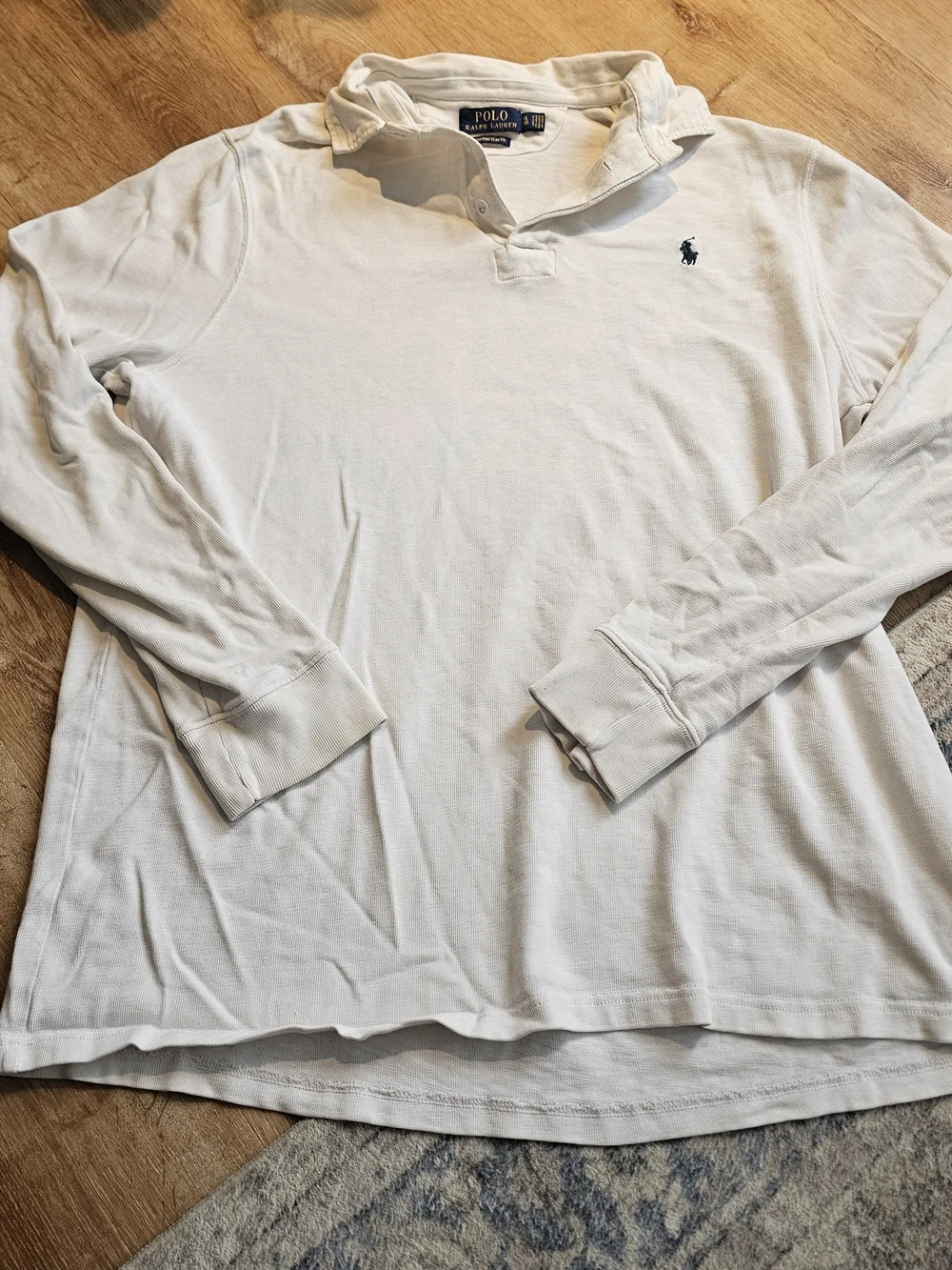 men's Polo Ralph Lauren long-sleeve waffle-knit polo shirt Size XL
